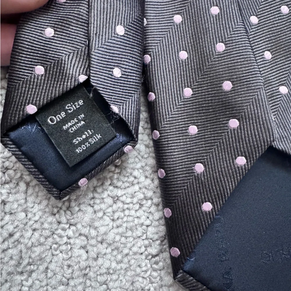 2/$20 Banana Republic 100% Silk Brown and Pink Polka Dot Tie
